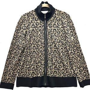 Exclusively MISOOK Medium M Full Zip Animal Leopard Print Jacket Acrylic EUC